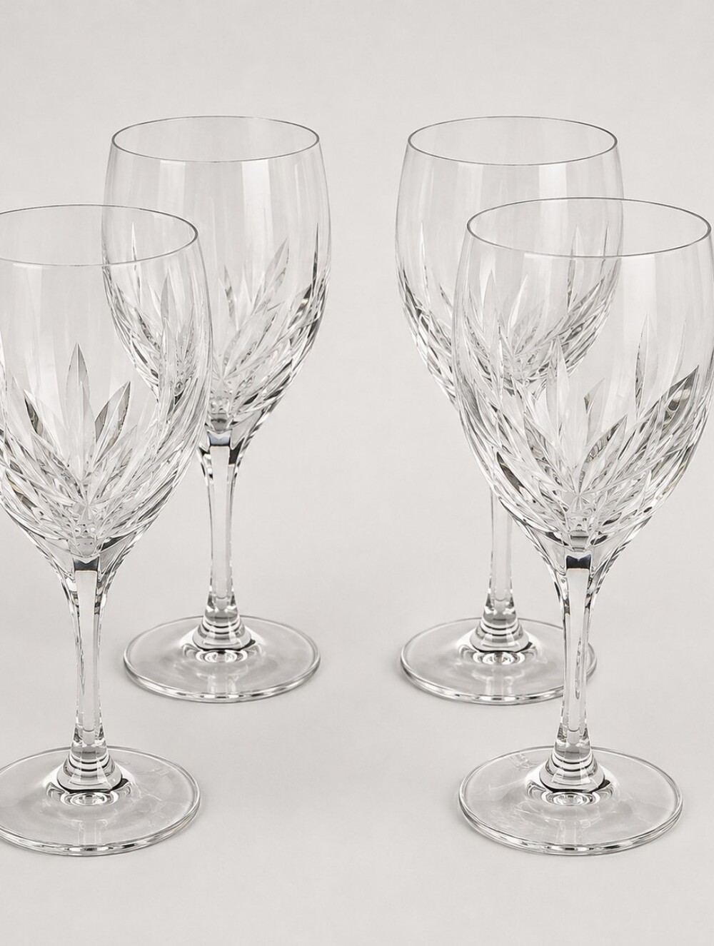 Vintage Mikasa Flame D'Amore Crystal Wine Glasses Set of 4 Deadstock NWT